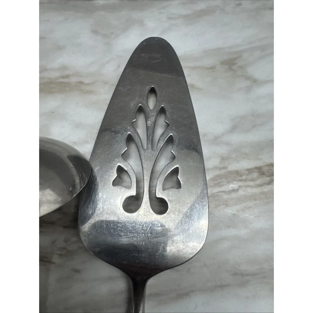 3 Vintage MCM Oxford Hall Stainless Japan Serving Flatware‎ Black Handles